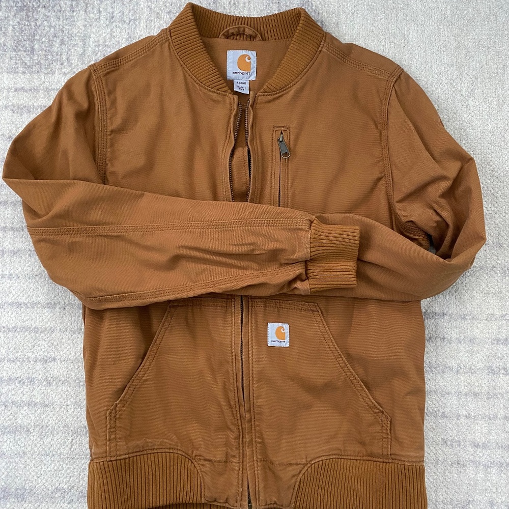 Carhartt Crawford Rugged Flex Relaxed-Fit Canvas WaistLength Bomber Type Jacket
